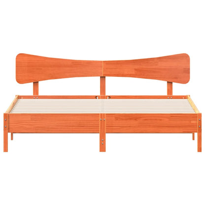 Bed Frame without Mattress Wax Brown 200x200 cm Solid Wood Pine