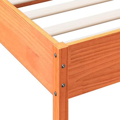 Bed Frame without Mattress Wax Brown 200x200 cm Solid Wood Pine