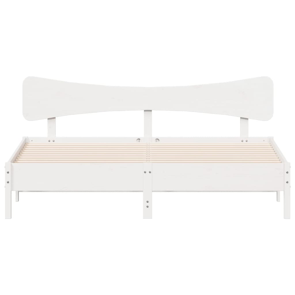 Bed Frame without Mattress White 160x200 cm Solid Wood Pine