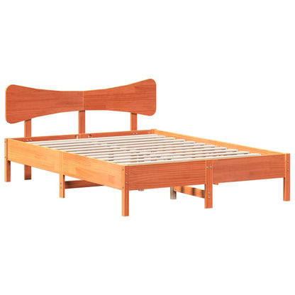 Bed Frame without Mattress Wax Brown 140x200 cm Solid Wood Pine