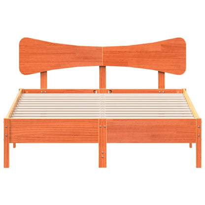 Bed Frame without Mattress Wax Brown 140x200 cm Solid Wood Pine