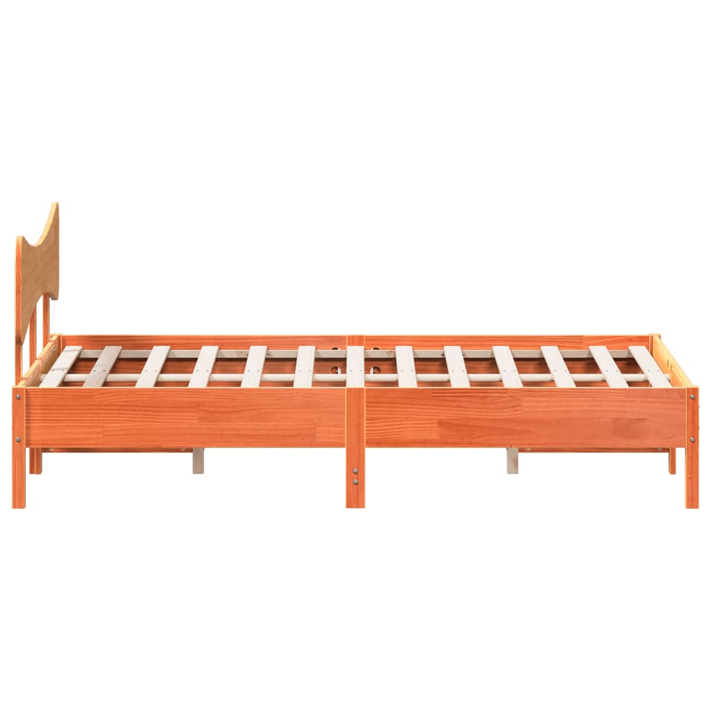 Bed Frame without Mattress Wax Brown 140x200 cm Solid Wood Pine