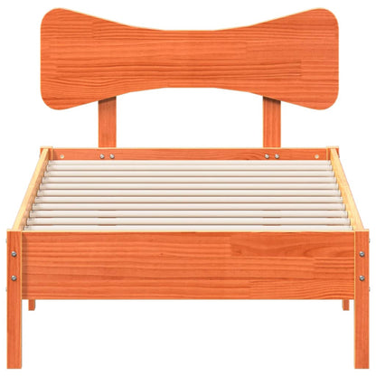 Bed Frame without Mattress Wax Brown 75x190 cm Small Single Solid Wood Pine