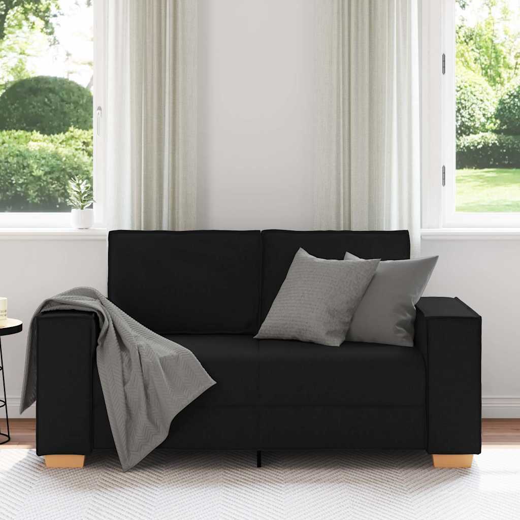 2-Seater Sofa Black 63.0"x30.7"x33.1" Fabric