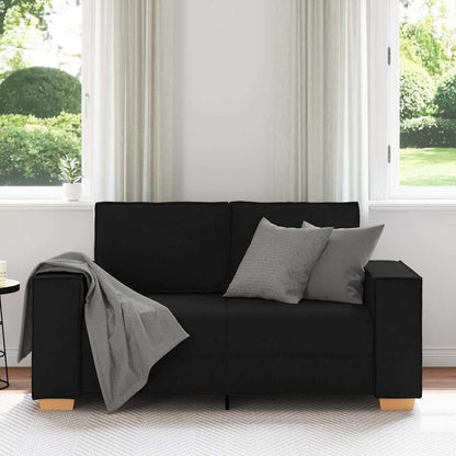 2-Seater Sofa Black 63.0"x30.7"x33.1" Fabric