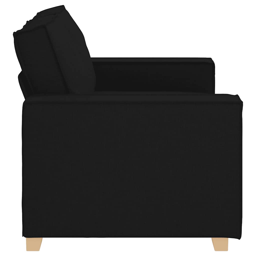2-Seater Sofa Black 63.0"x30.7"x33.1" Fabric