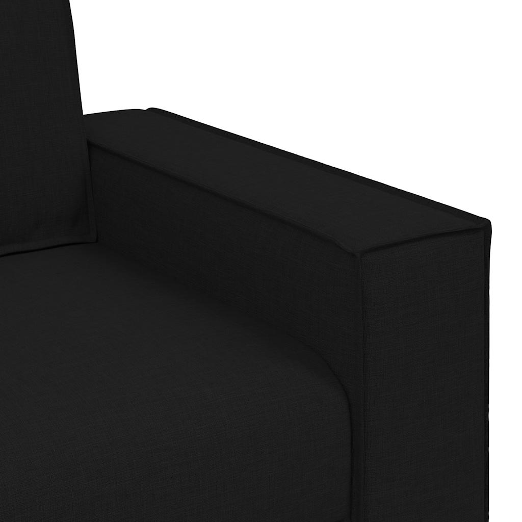 2-Seater Sofa Black 63.0"x30.7"x33.1" Fabric