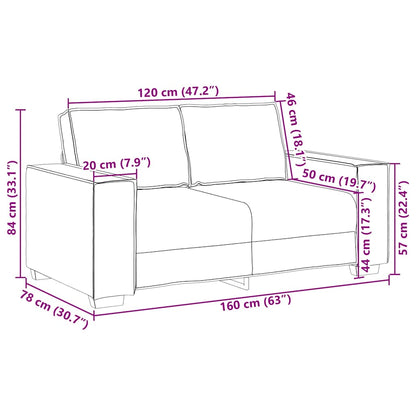 2-Seater Sofa Black 63.0"x30.7"x33.1" Fabric