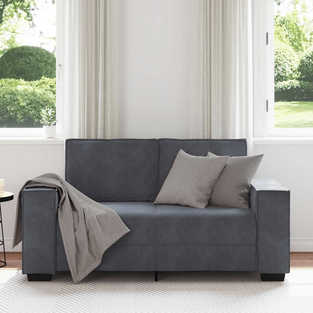 2-Seater Sofa Dark Grey Velvet 47.2 in width Durable
