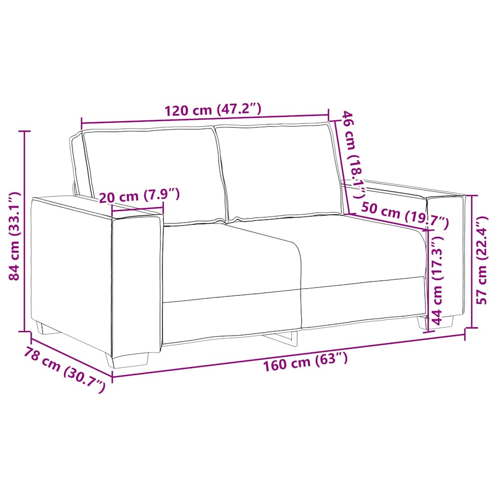 2-seater Sofa Black