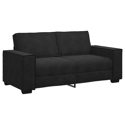 2-seater Sofa Black Velvet, Metal, Plywood, Solid wood