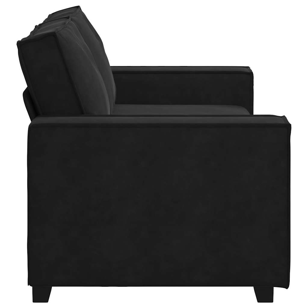 2-seater Sofa Black Velvet, Metal, Plywood, Solid wood