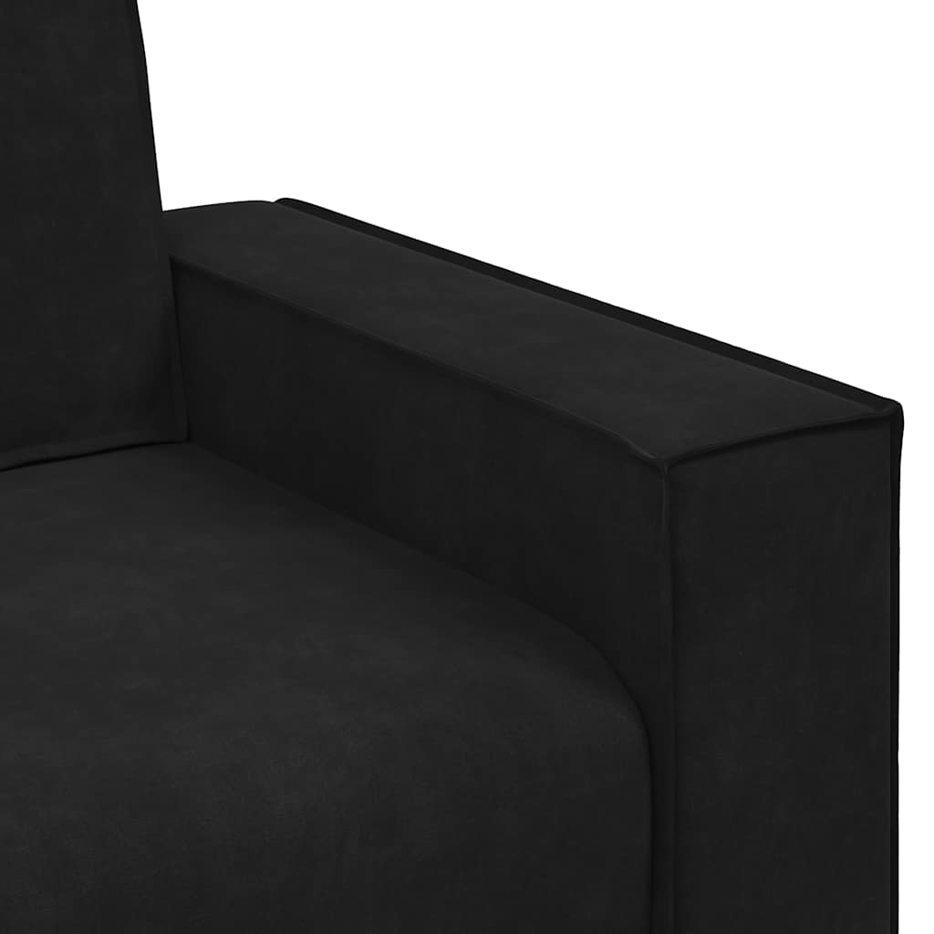 2-seater Sofa Black Velvet, Metal, Plywood, Solid wood