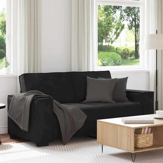 2-seater Sofa Black Velvet, Metal, Plywood, Solid wood