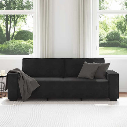 3-Seater Sofa Black 86.6"x30.7"x33.1" Velvet