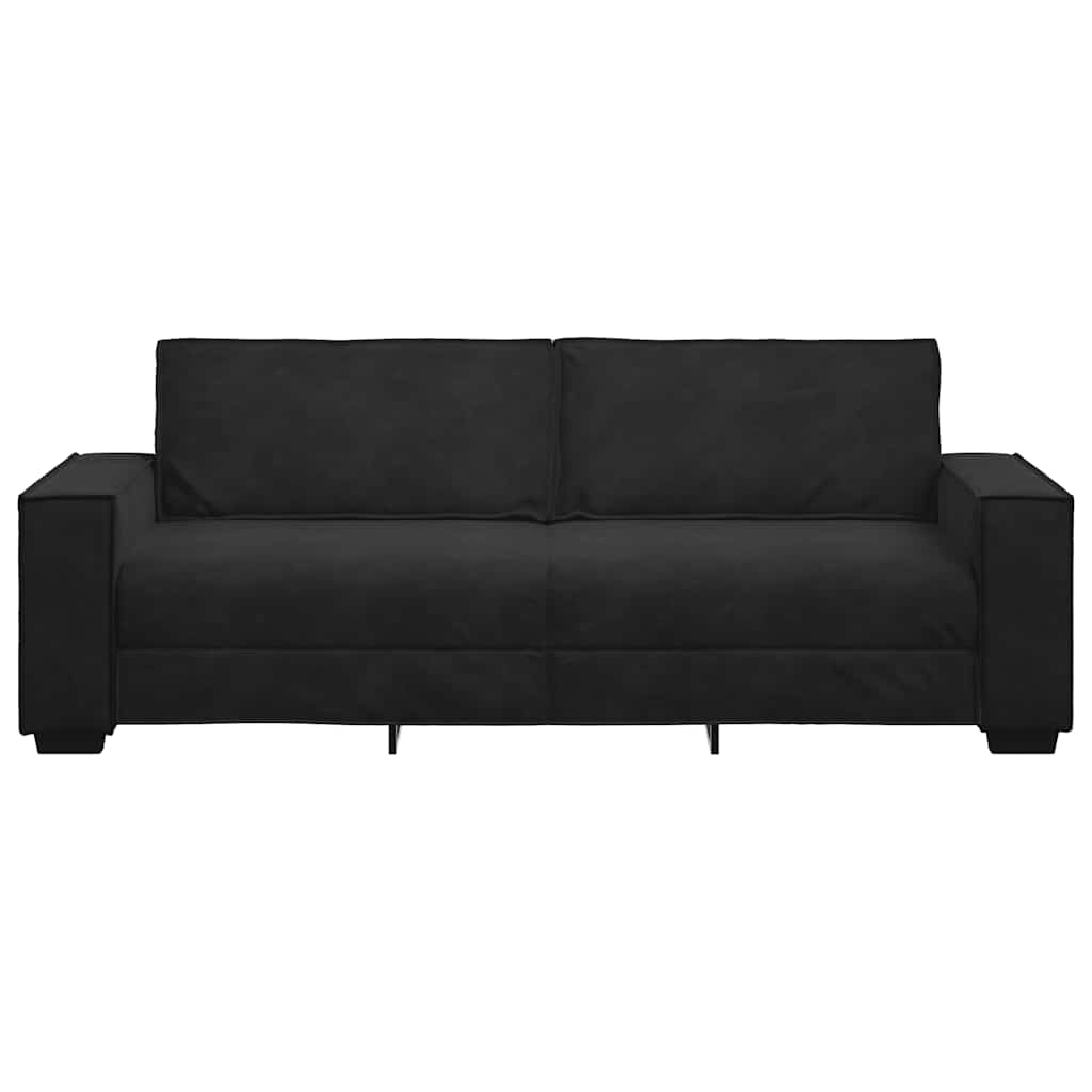 3-Seater Sofa Black 86.6"x30.7"x33.1" Velvet