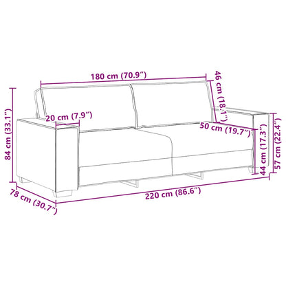 3-Seater Sofa Black 86.6"x30.7"x33.1" Velvet