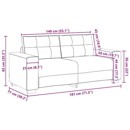 Loveseat Sofa Dark Gray 70.9"x30.3"x32.3" Fabric