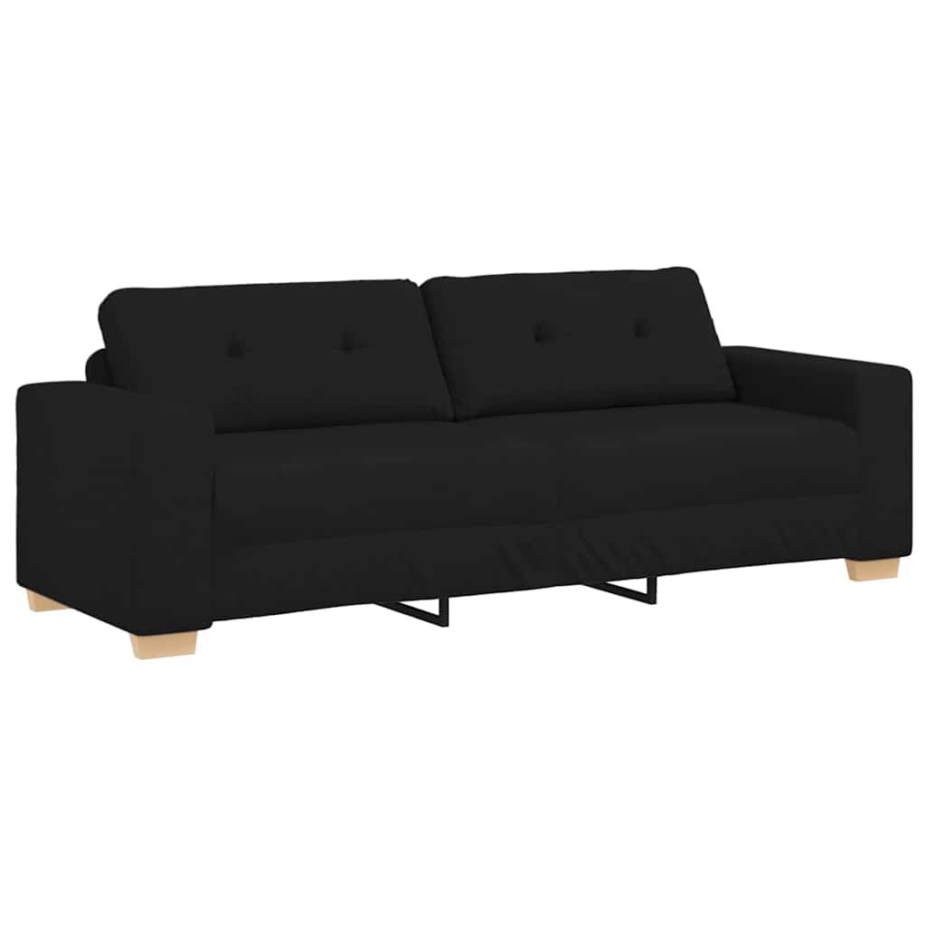 3-Seater Sofa Black 86.6x30.7x31.5" Fabric
