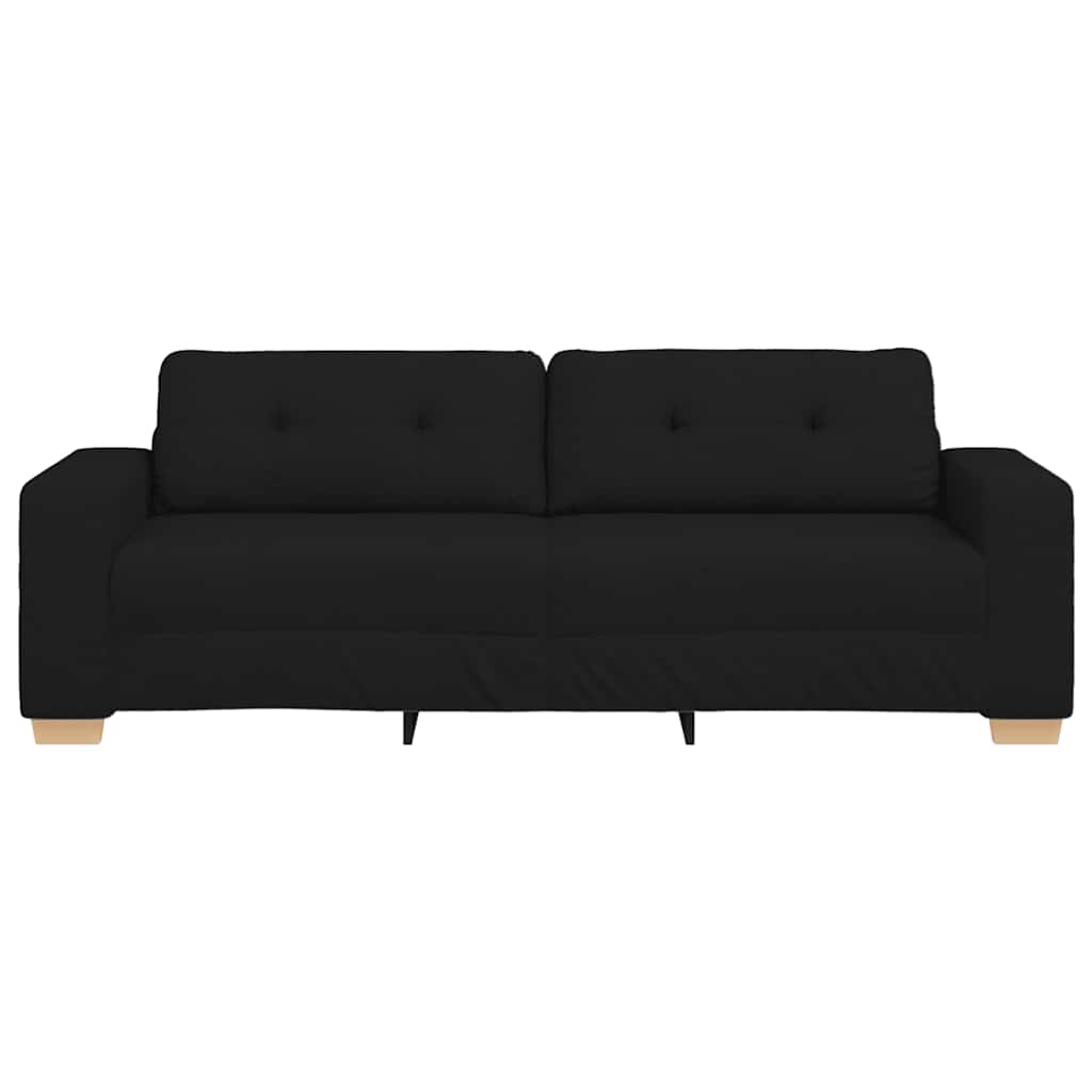 3-Seater Sofa Black 86.6x30.7x31.5" Fabric