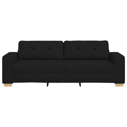 3-Seater Sofa Black 86.6x30.7x31.5" Fabric
