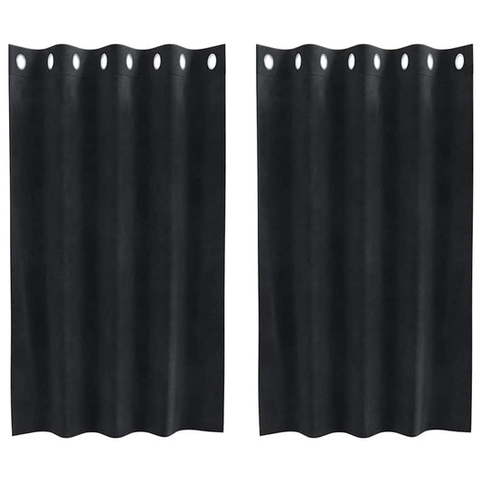 Curtains 2 pcs Black 140 x 140 cm Velvet