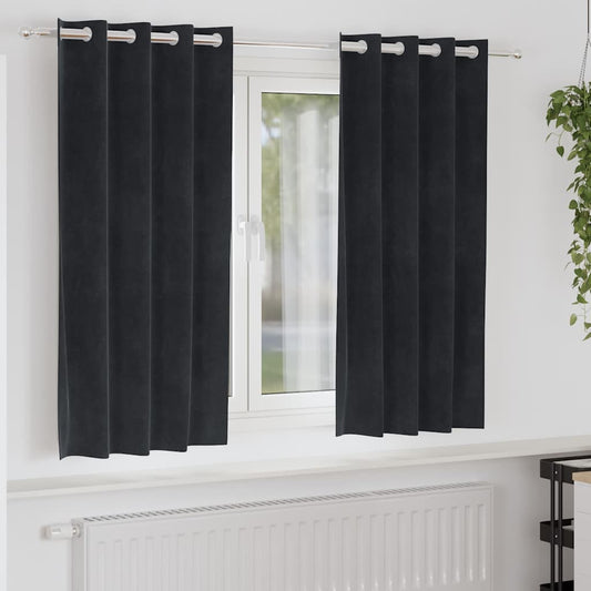 Curtains 2 pcs Black 140 x 175 cm Velvet
