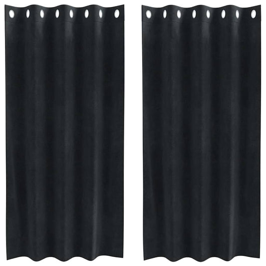 Curtains 2 pcs Black 140 x 175 cm Velvet