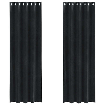 Blackout Curtains 2 pcs Black 140 x 225 cm Velvet