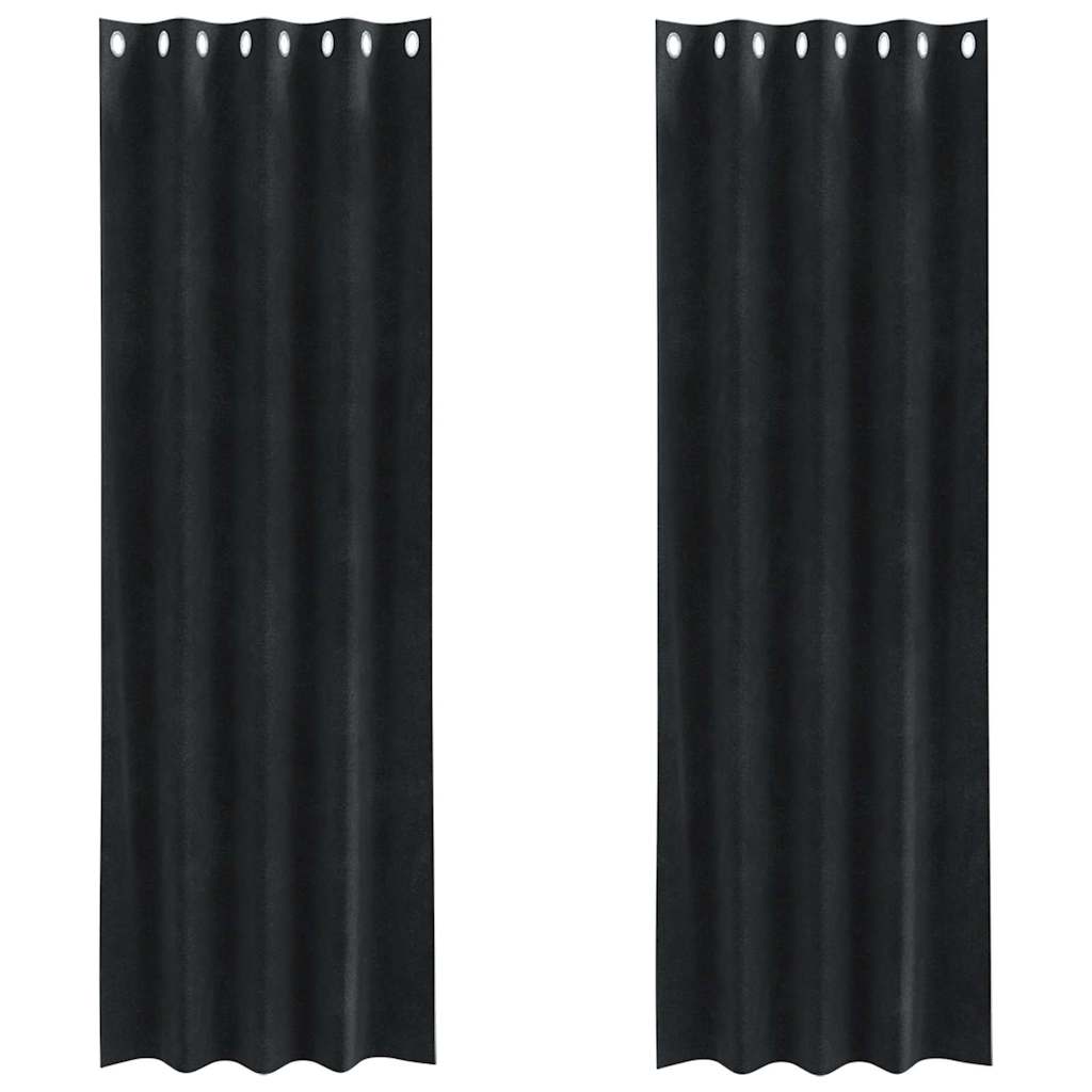 Blackout Curtains 2 pcs Black 140 x 260 cm Velvet