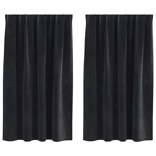 Curtains 2 pcs Black 140 x 140 cm Velvet