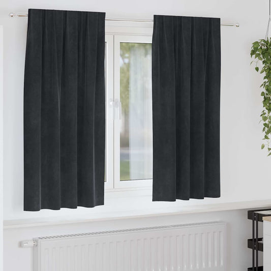 Curtains 2 pcs Black 140 x 175 cm Velvet