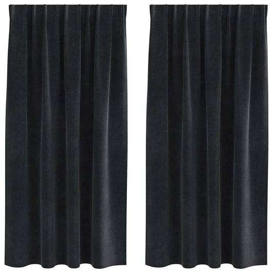 Curtains 2 pcs Black 140 x 175 cm Velvet