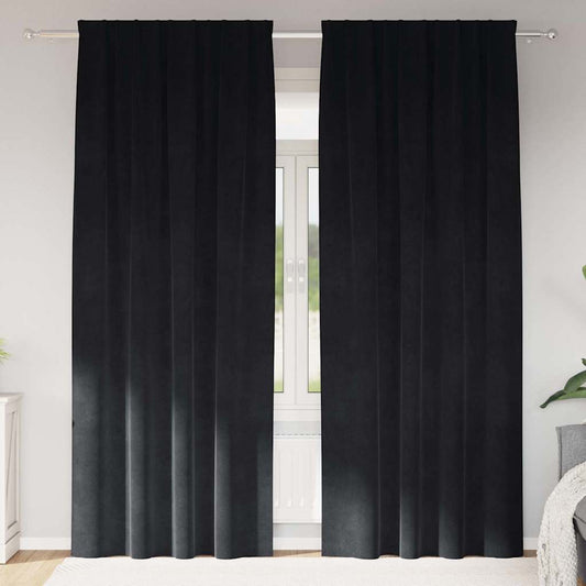 Curtains 2 pcs Black 140 x 225 cm Velvet