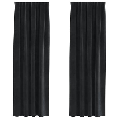 Blackout Curtains 2 pcs Black 140 x 260 cm Velvet