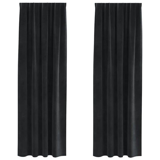 Curtains 2 pcs Black 140 x 260 cm Velvet