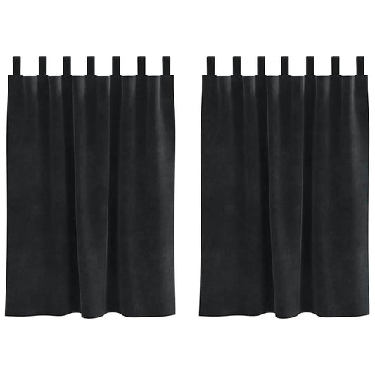 Curtains 2 pcs Black 140 x 140 cm Velvet