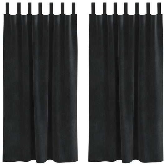 Curtains 2 pcs Black 140 x 175 cm Velvet