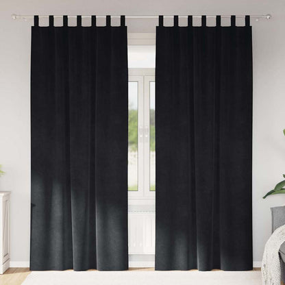 Blackout Curtains 2 pcs Black 140 x 225 cm Velvet