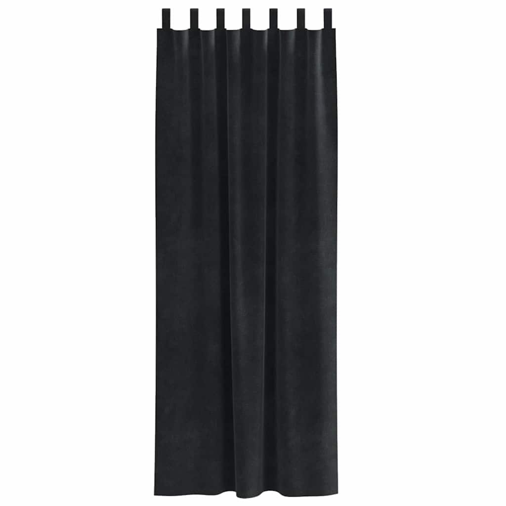 Blackout Curtains 2 pcs Black 140 x 225 cm Velvet