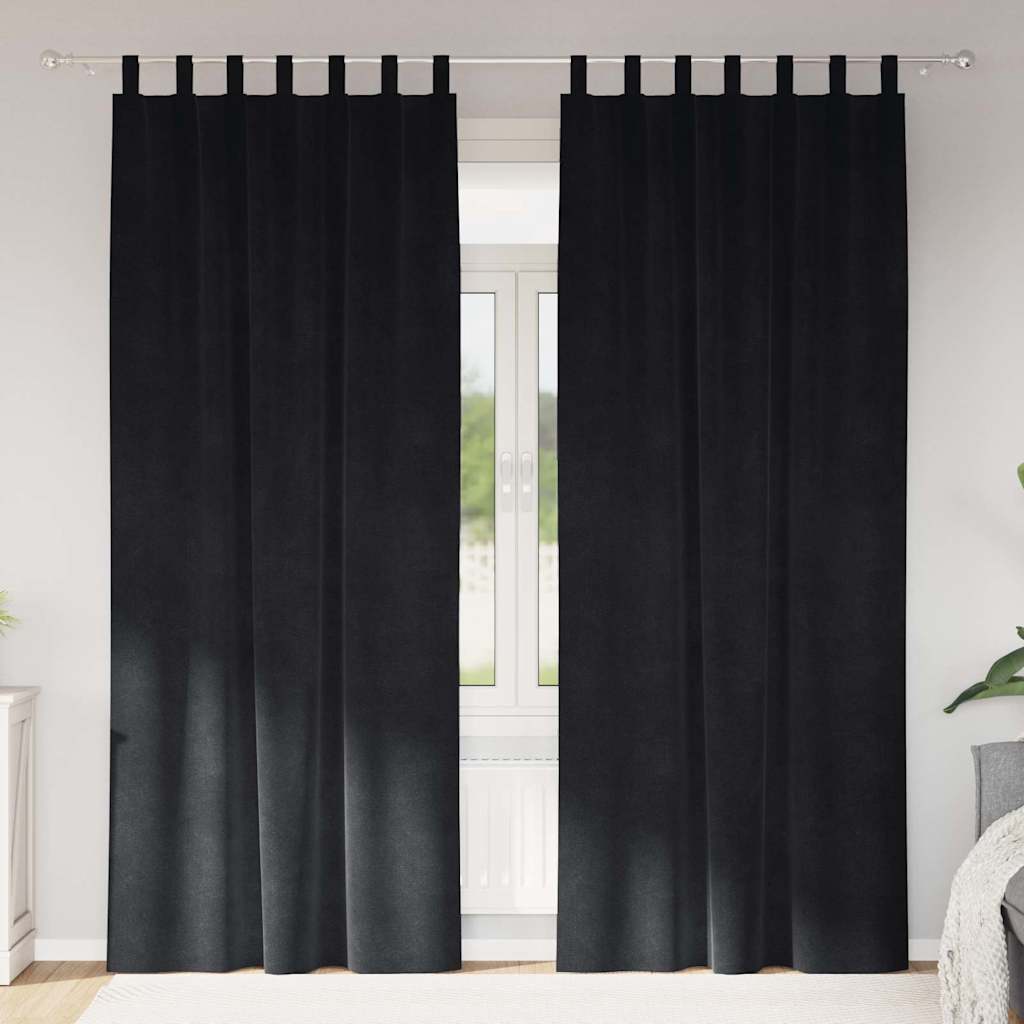 Blackout Curtains 2 pcs Black 140 x 245 cm Velvet
