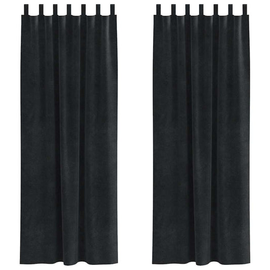 Curtains 2 pcs Black 140 x 245 cm Velvet