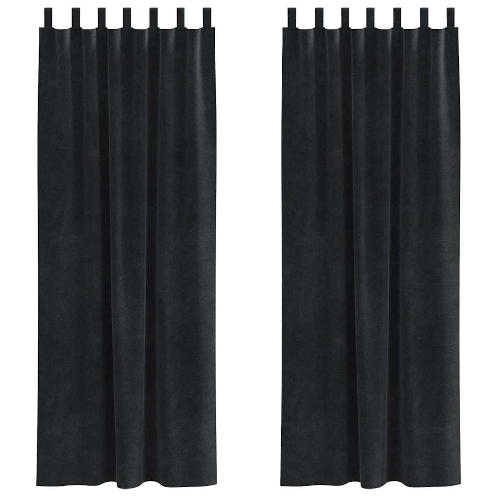 Blackout Curtains 2 pcs Black 140 x 260 cm Velvet