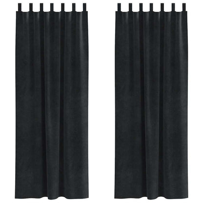 Blackout Curtains 2 pcs Black 140 x 260 cm Velvet