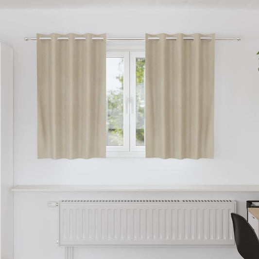 Curtains 2 pcs Cream 140 x 140 cm Velvet