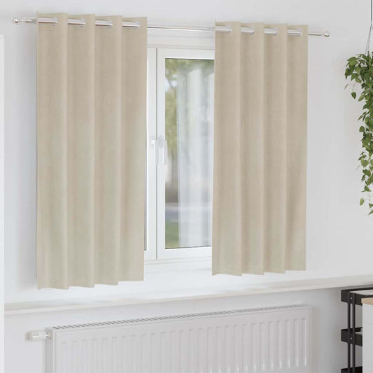 Curtains 2 pcs Cream 140 x 175 cm Velvet