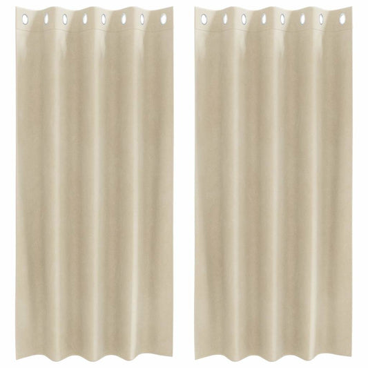 Curtains 2 pcs Cream 140 x 175 cm Velvet