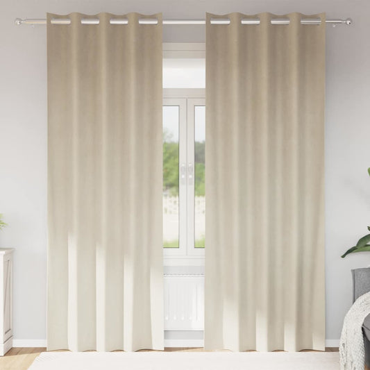 Curtains 2 pcs Cream 140 x 260 cm Velvet