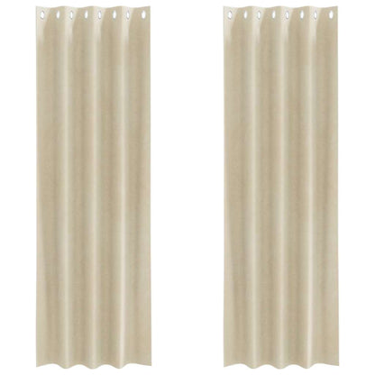 Blackout Curtains 2 pcs Cream 140 x 260 cm Velvet