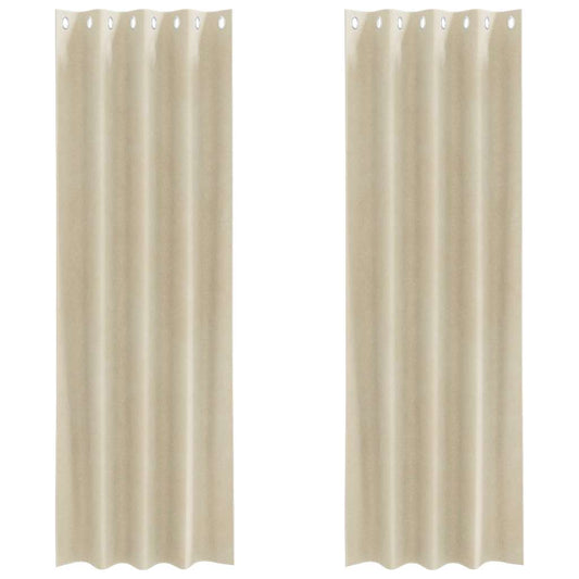 Curtains 2 pcs Cream 140 x 260 cm Velvet